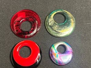 Decorative Art Glass Discs - Iridescent & Textured (Lot of 4)