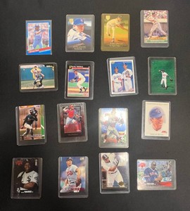 Sports Card Mixed Lot - 16 Baseball & Football Cards in Protective Sleeves