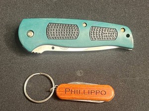 Pocket Knives - North American Hunting Turquoise Folding Knife & Phillippo Keychain Knife