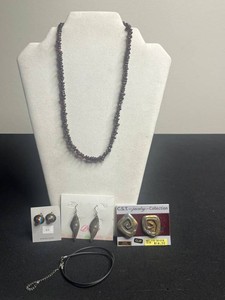 Costume Jewelry - Sterling Silver Earrings & Beaded Necklace Mixed Lot