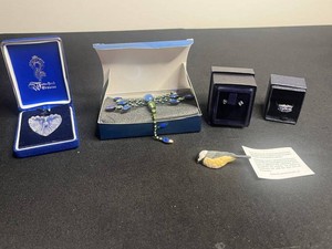 Designer & Collectible Jewelry Mixed Lot - Waterford Heart, 925 Stauer Ring & Avon Giant Dragonfly Brooch