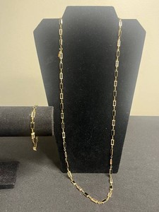 Swarovski Necklace & Bracelet Set - Gold-Tone Rectangular Station Design