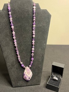 Gemstone Jewelry - Jay King Necklace & Purple Stone 925 Ring Mixed Lot