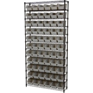 $350 Strongway 12-Tier Single-Side Wire Shelving Unit with 66 Bins, 39.5in.L x 16in.W x 80.5in.H