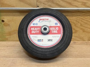 $63 Martin Flat-Free Solid Rubber Tire and Poly Wheel, 12 x 3.00 Tire, Model# ZP121RT-341
