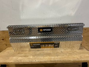 Northern Tool  Equipment Truck Toolbox, 47.75in. x 15.75in. x 20in. x 18in., Aluminum, Diamond Plate, Pull Handle Latches