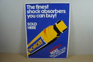 Vintage Monroe Shock Absorbers Raised Metal Sign