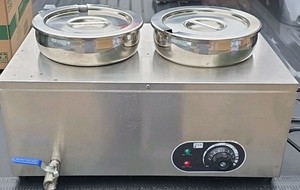 Commercial electric dual-pot countertop food warmer