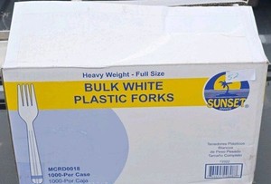 bulk white plastic forks (entire case)