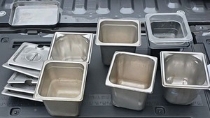 Stainless steel 6 food prep pans