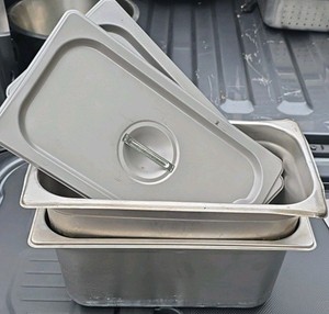 2-stainless steel pans 6-in deep