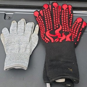 small and large BBQ gloves