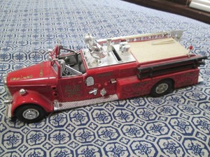 Ertl die cast replica 1955 Ward LaFrance Pumper Truck with Coca-Cola advertisement