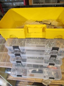 Plastic Stow-a-way organizer box with content