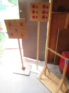 Variety of archery practice wood framed targets