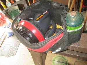 Little Buddy Propane heater with 1lb cylinder and travel bag