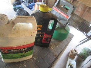 Burgess propane operated bug fogger with (2) jugs of insecticide each at least half full