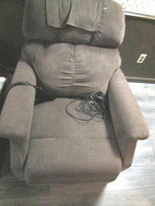 Brown upholstered Electric-lift recliner