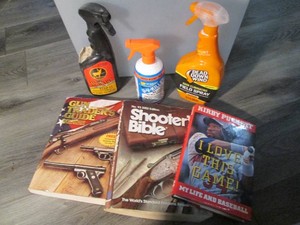 Gun Trader and Shooters Bible, hunter scent spray and Kirby Pucket auto biography