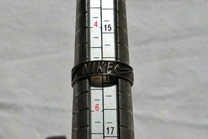 STERLING SILVER NIKE RING SIZE 5, MARKED
