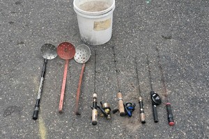 ICE FISHING RODS REELS, SCOOPS, AND MORE