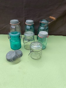 VINTAGE GLASS CANNING JARS