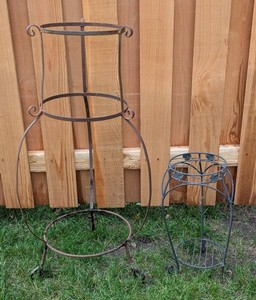 Y - Metal Plant Stands - Pair, Decorative Scrollwork