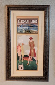 LL - Vintage Style Art Deco Print - Cedar Line Royal Mail Steamers Framed