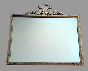 UL - Wall Mirror - Vintage Gilt Ornate Frame Floral Crest
