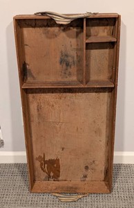 LL - Vintage Steamer Trunk Tray - Wooden Repurpose Organizer
