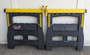 G - Adjustable Sawhorses - Stanley Pair, 30-37 in Height Range