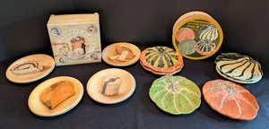 DR - Appetizer & Cheese Plates - Williams-Sonoma & Harvest Gourd Set (Lot of 8)