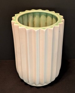 DR - Ceramic Vase - Vintage Mid Century Red Wing Fluted Vase