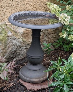 Y - Decorative Metal Pedestal Birdbath - 19in Diameter X 23in H
