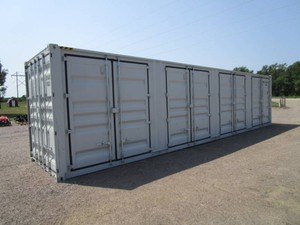 40 Single Trip High Cube Multi Door Shipping Container Light Grey Color