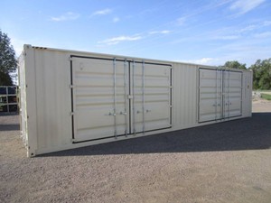 40 Single Trip High Cube Multi Door Shipping Container Biege Color