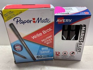 Papermate Pens and Avery Markers