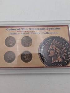 Estate Indian Head Penny Collection, Four-Piece Display