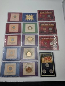 Estate Collection of 14 Vintage Coin Display Cards