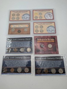 Estate Collection of 8 Vintage Coin Collection Displays