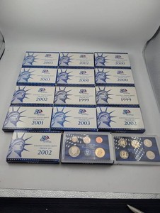 Estate Lot Of 15 United States Mint Proof Sets 1999-2003