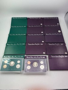 Estate Lot of 15 United States Mint Proof Sets, 1984-1998