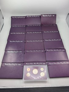 Estate Lot of 18 United States Mint Proof Sets, 1984-1993