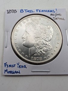 Estate 1878 Morgan Silver Dollar - 8 Tail Feathers