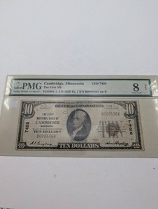 Estate Collection $10 1929 Type 1 National Bank Note Cambridge MN