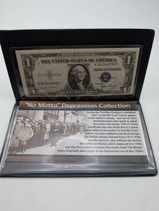 Estate No Motto Depression Collection - 1935 Silver Certificate & Buffalo Nickel