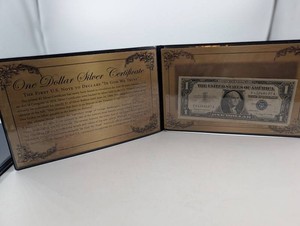 One Dollar Silver Certificate Framed Estate Display