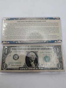 Estate One Dollar Green Seal Barr Note