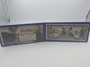 Estate Civil War 50th Anniversary U.S. Two Dollar Note Display