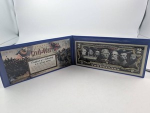Estate Civil War 1861-1865 Framed $2 Bill Display